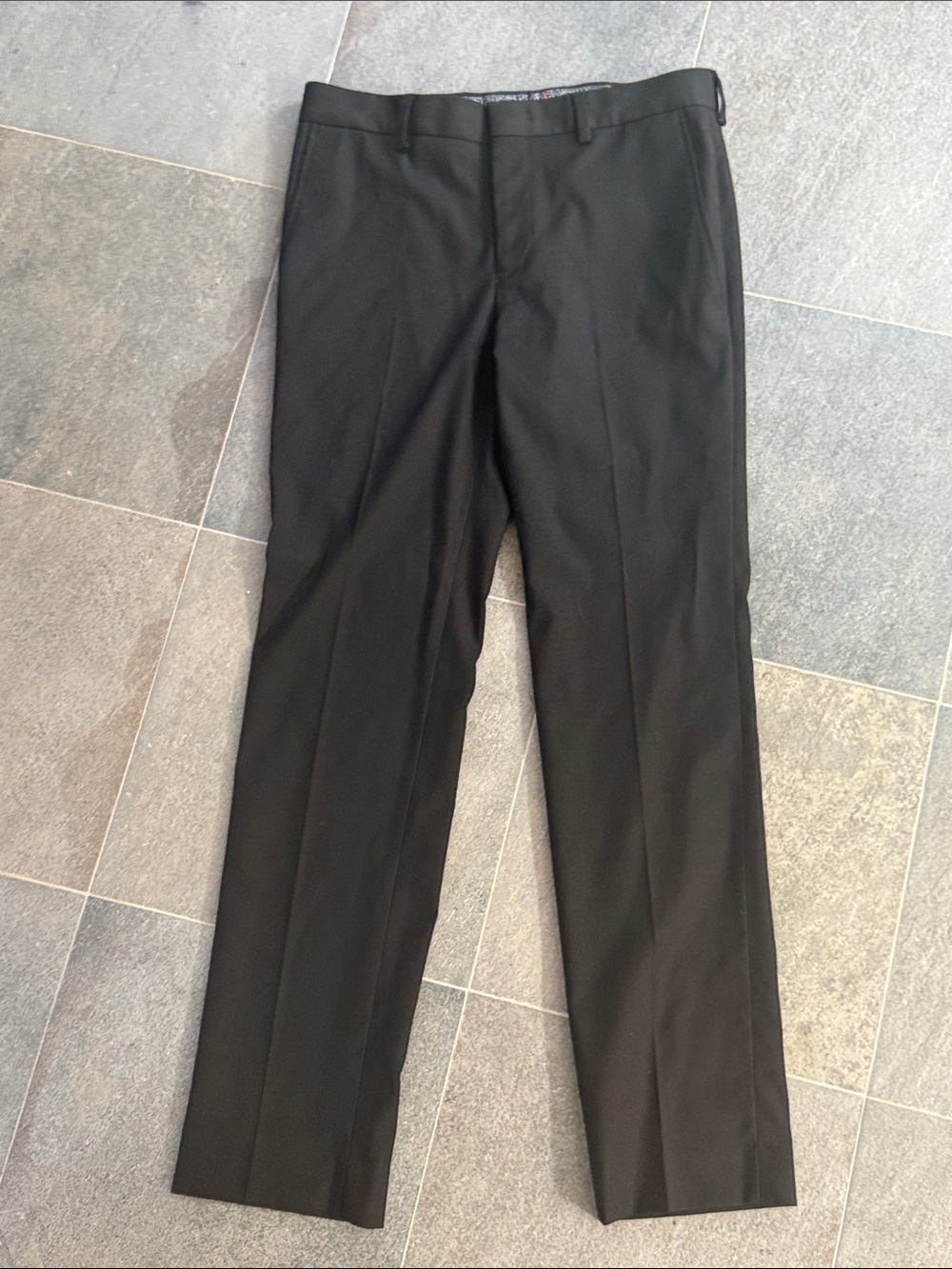 TALLIA Boys Black Dress Pants — Slim Flat-Front